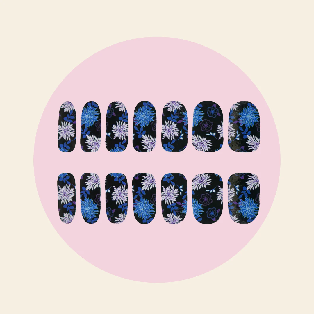Oriental Blue Flowers - Water Decal