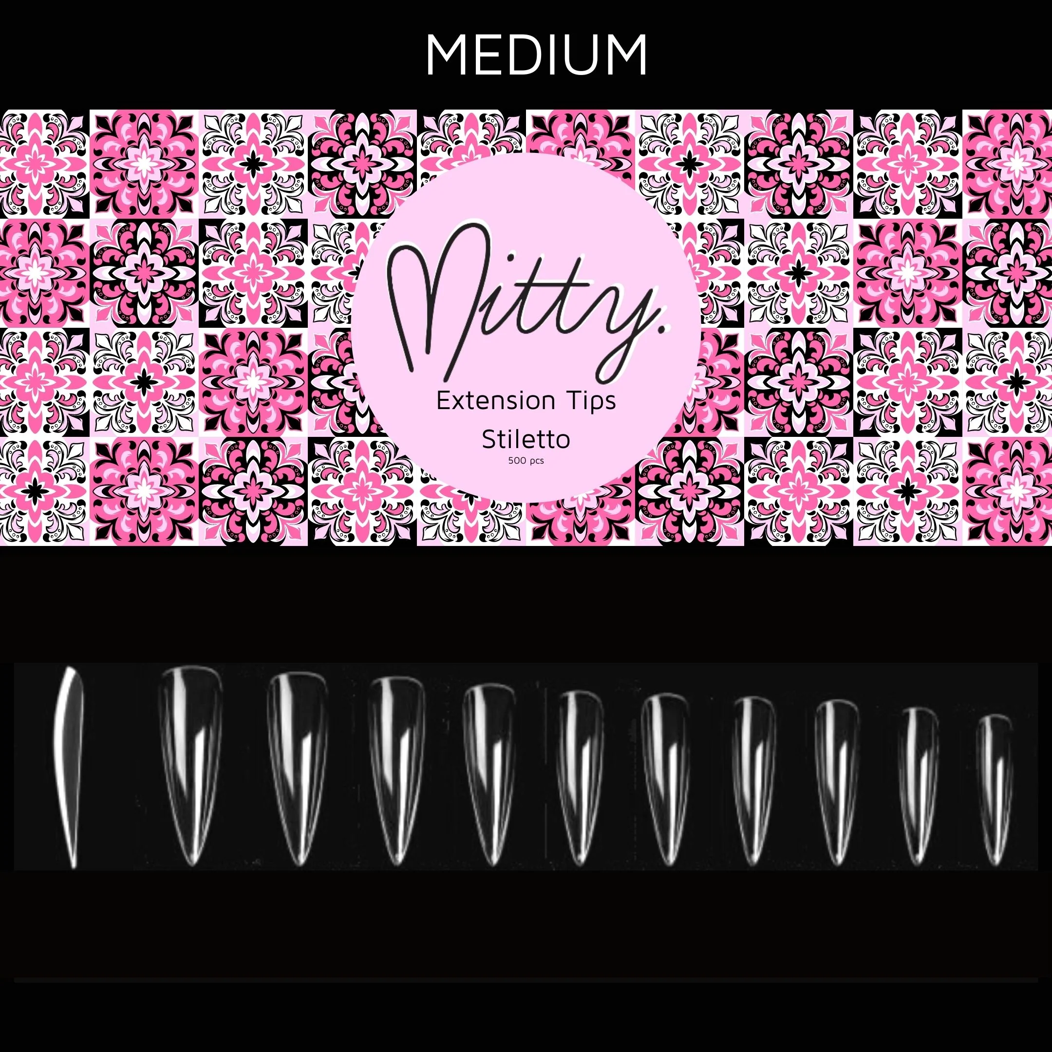 Stiletto Full Cover Nail Tips - Refill - Image 3